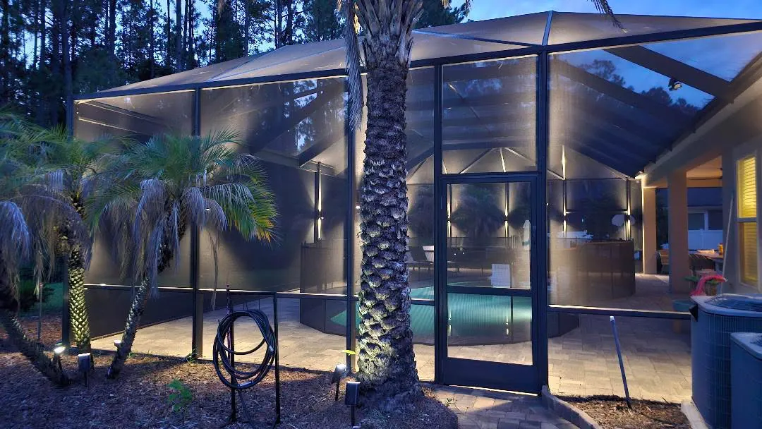 Frame and deck lighting across a full enclosure